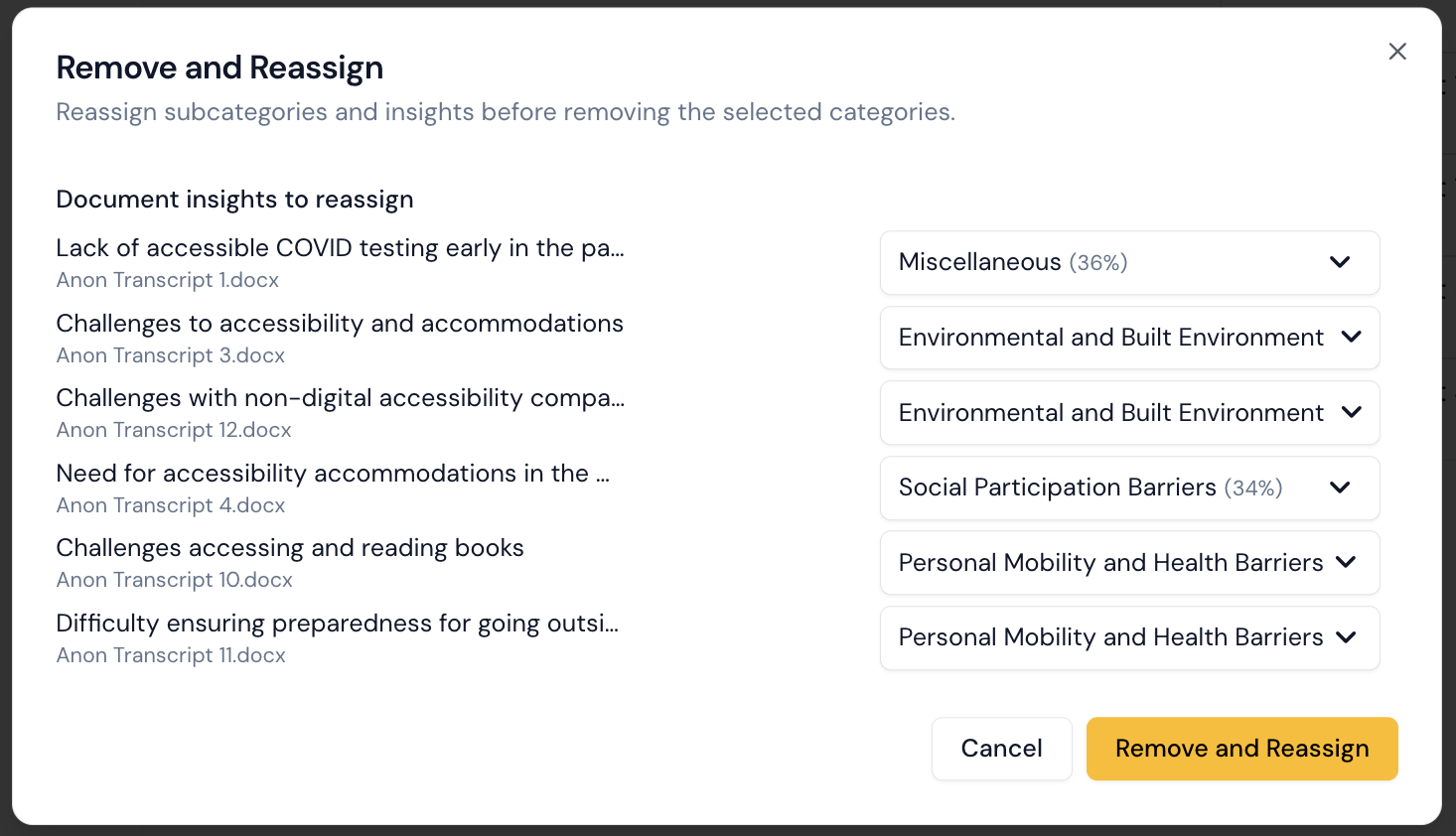 Remove and reassign dialogue