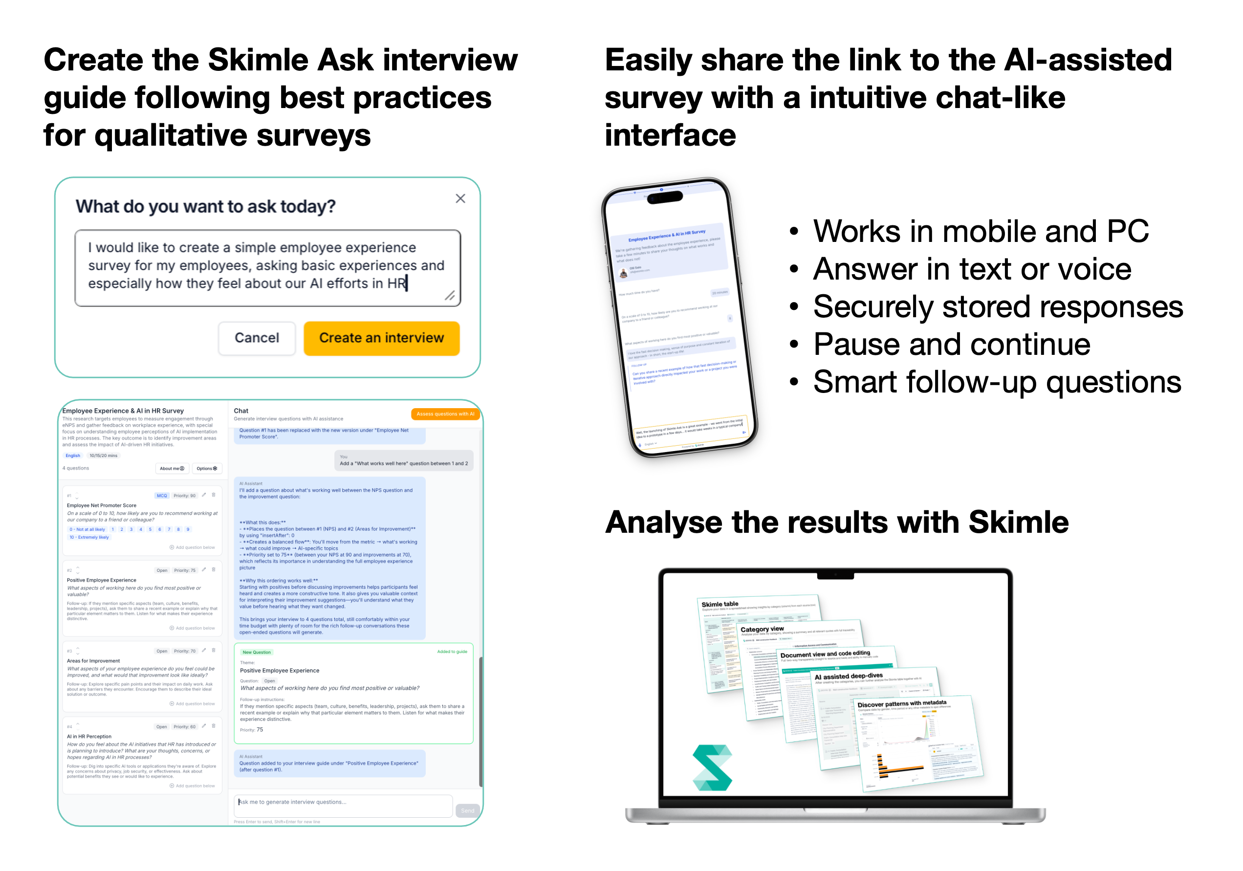 What is Skimle Ask - AI interviewer with powerful analysis
