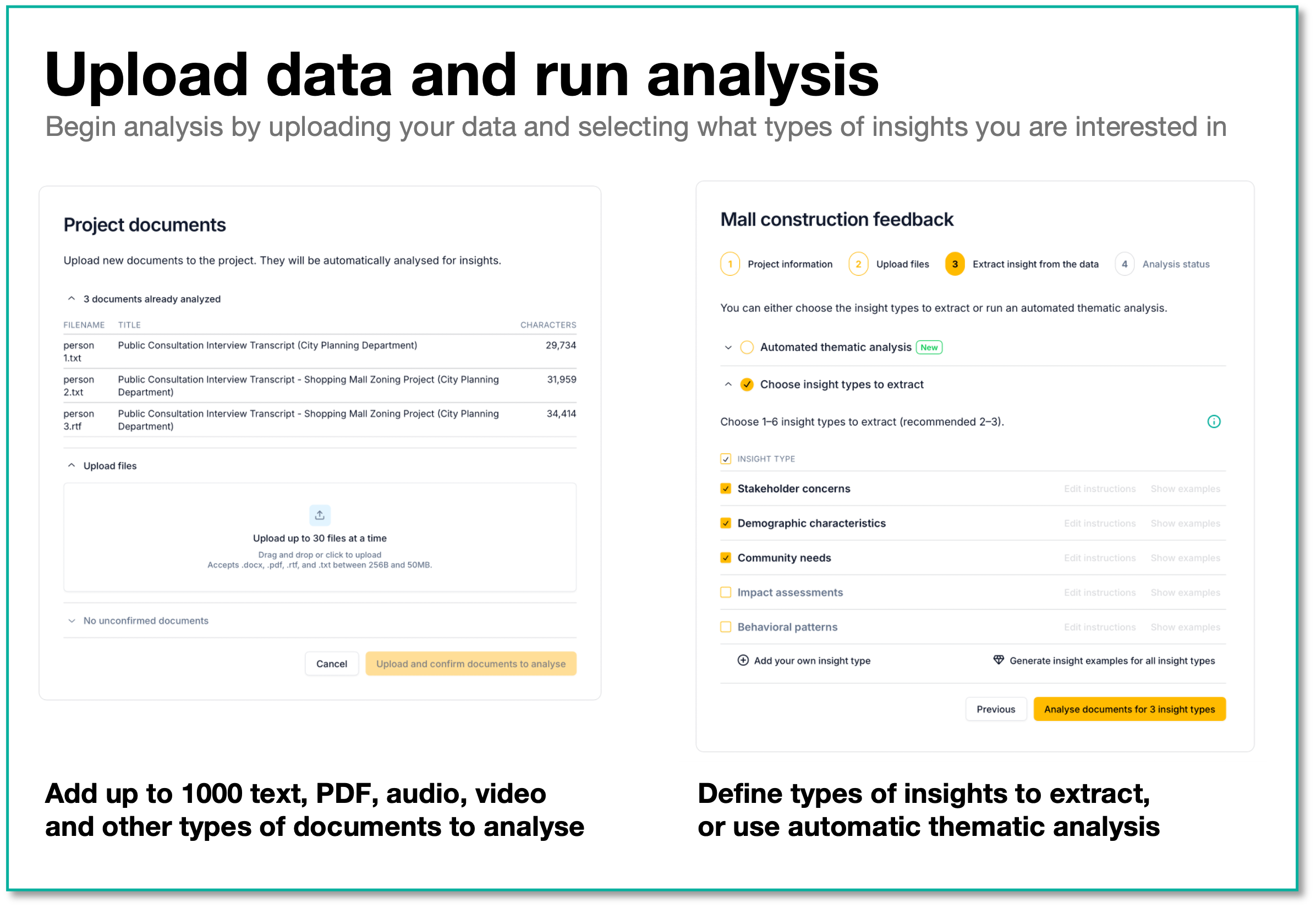 Upload and process your data