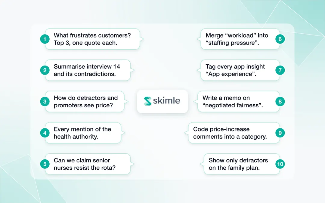 Cover Image for How to use Skimle's chat: 10 things it can do across a research project