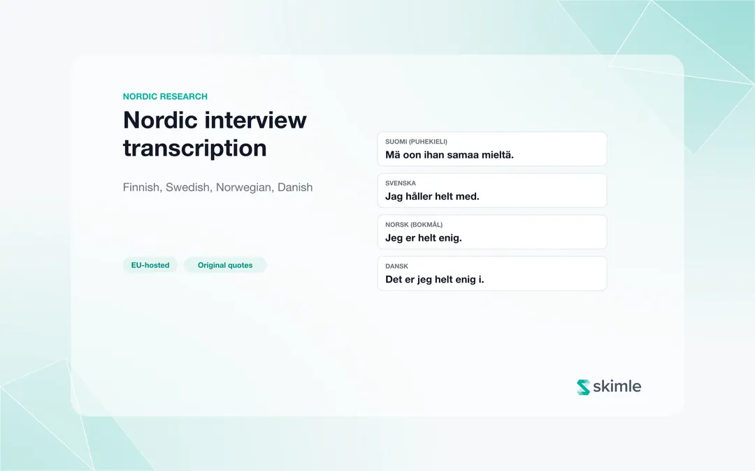Cover Image for Transcribing Finnish, Swedish, Norwegian and Danish interviews: a guide for Nordic research